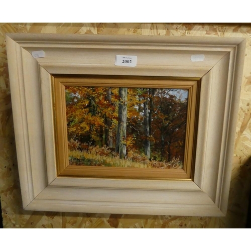 2002 - Framed Oil Painting Entitled Autumn, Signed A.B. Hayman, dated 2000, approx 24 x 17cm.