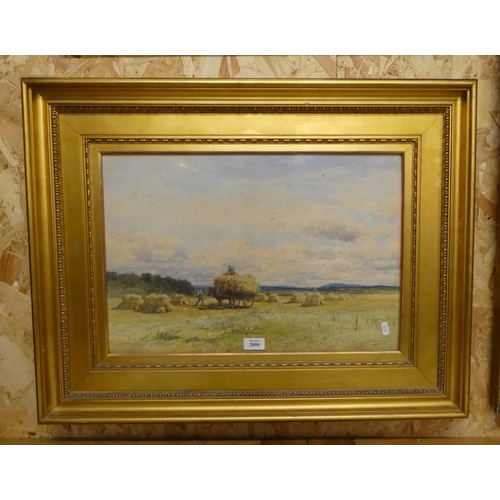 2006 - Framed Watercolour - Harvest Scene, Signed R. Gourage, approx 36 x 53cm.