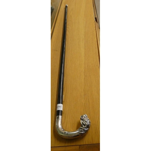 Sold at Auction: Walking stick with a knob in silver
