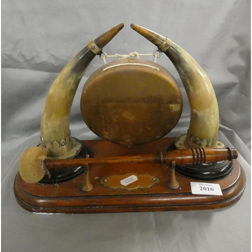 2016 - Late Victorian Cow Horn Table Gong.