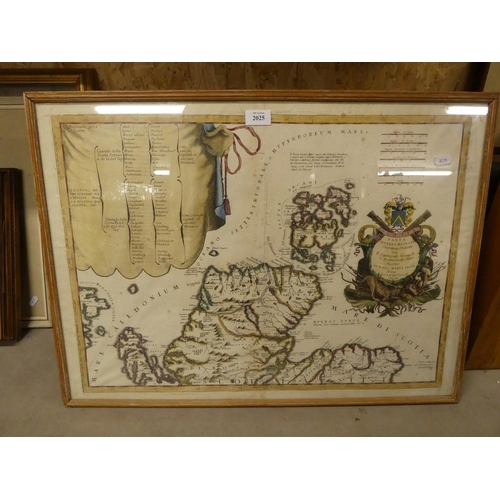 2025 - Framed Map of Northern Scotland by Vincenzo Coronelli C1690, approx 63 x 46cm.