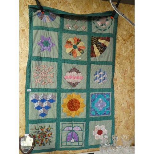 2064 - Handmade Patchwork Quilt, approx 107 x 175cm.