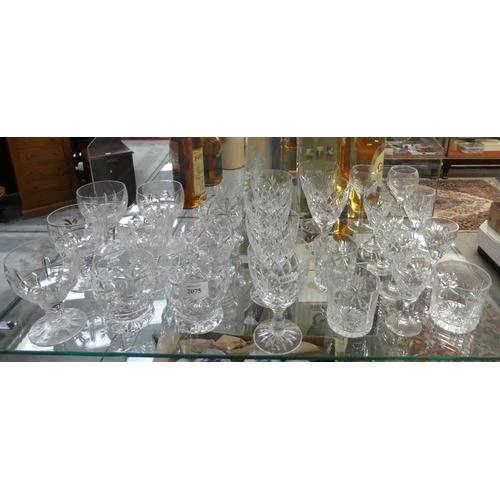 2075 - Collection of Assorted Crystal Wine & Whisky Glasses.