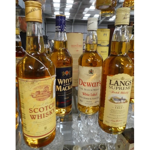 2080 - Four Bottles of Scotch Whisky - Dewars, Langs, Whyte & Mackay & CO OP.