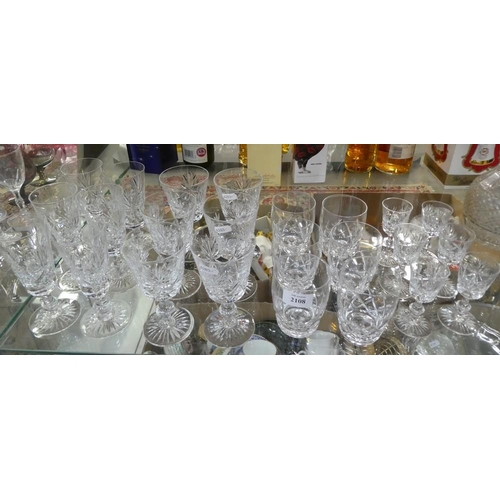 2108 - Assorted Crystal Drinking Glasses.