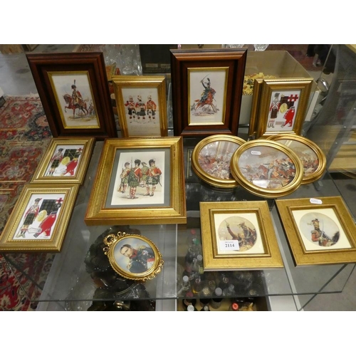 2114 - Collection of Miniature Framed Military Prints.