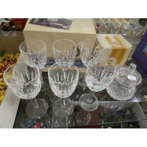 2120 - Boxed Set of Six Waterford Crystal Wine Glasses & Preserve.