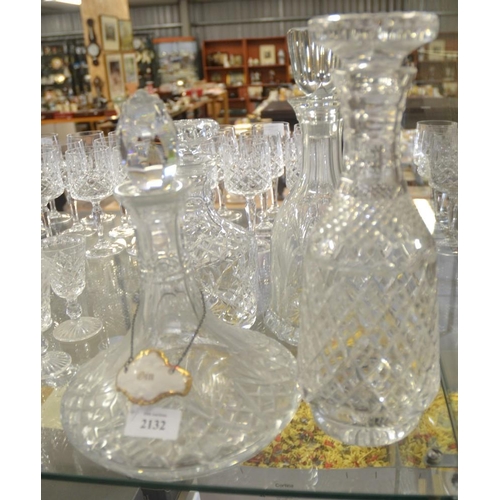 2132 - Four Crystal Decanters.