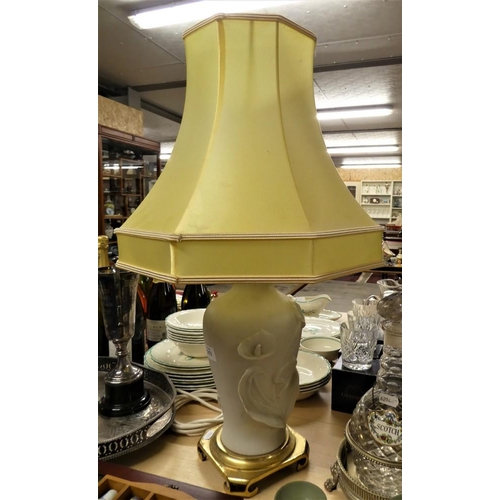 2173 - Porcelain Table Lamp & Shade.