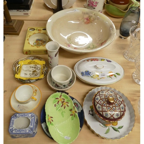 2185 - Worcester Tureen, Carlton Ware Dish, Bunnykins Nursery Plate etc.