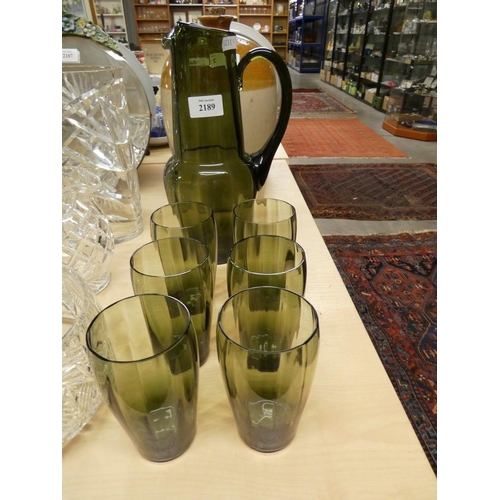 2189 - Green Glass Lemonade Set.