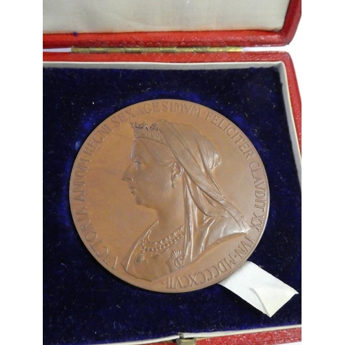 2443 - Cased Queen Victoria Medallion.