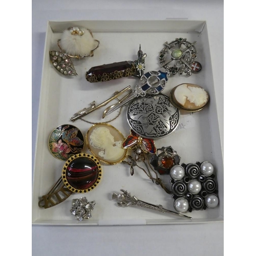 2451 - Box - Assorted Costume Brooches.