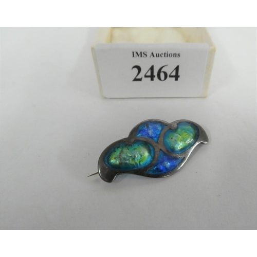 2464 - Arts & Crafts Silver Enamel Brooch in the Style of Charles Horner.