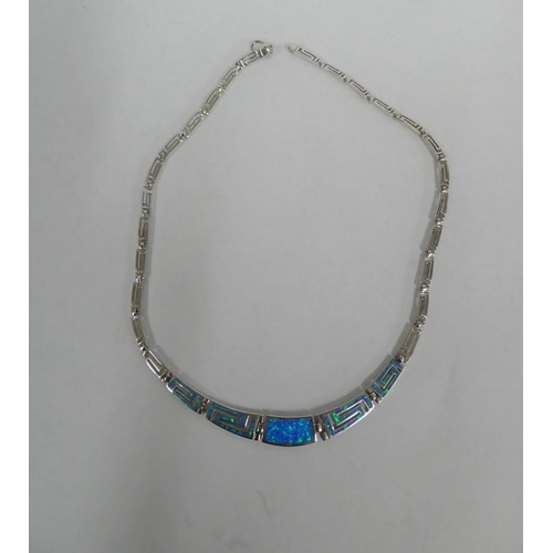 2467 - Silver Enamel Necklace.