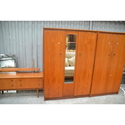 3006 - Teak Dressing Table & 2 Wardrobes