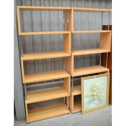 3009 - Pair Of Beech Bookcases