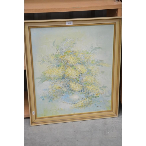 3010 - Framed Oil Painting Still Life - Indistinct Signature, approx 49 x 60cm.