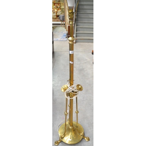 3037 - Brass Art Nouveau Rise & Fall Standard Lamp