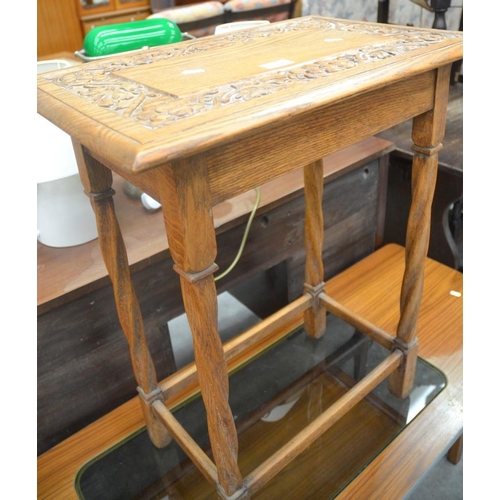 3078 - Carved Oak Centre Table