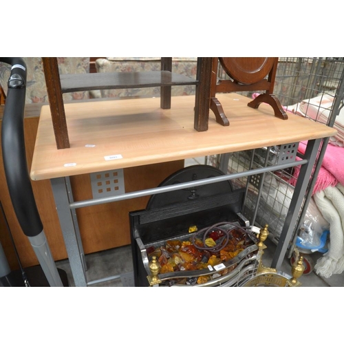 3082 - Beech & Metal Kitchen Table