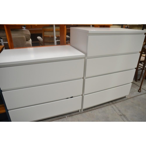 3089 - White Ikea 3 & 4 Drawer Chests