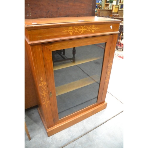 3096 - Mahogany Inlaid Glass Front Bookcase