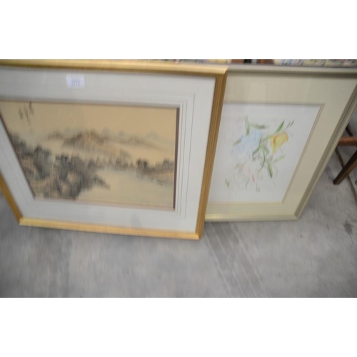 3112 - Floral Still Life & Chinese Print