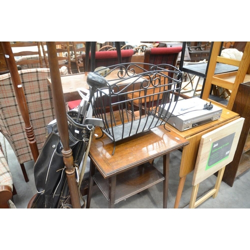 3186 - Golf Clubs, Card Table, Drop Leaf Kitchen Table, Standard Lamps, etc