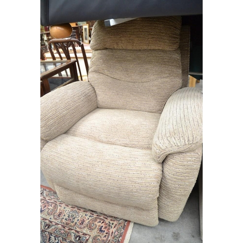 3210 - Oatmeal Upholstered Riser Recliner