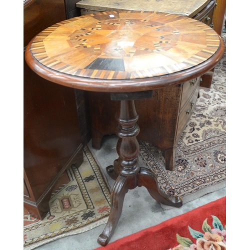 3497 - Edwardian Marquetry Pedestal Table