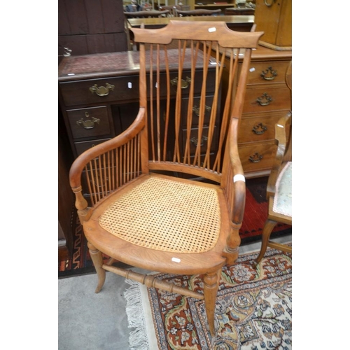 3505 - Victorian Mahogany Bergere Elbow Chair