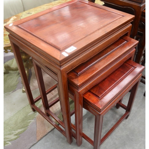 3523 - Chinese Rosewood Nest of 3 Tables