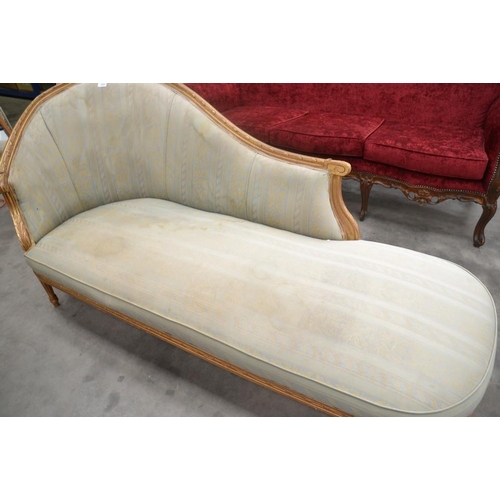 3529 - Chaise Longue with Gilded Wooden Frame