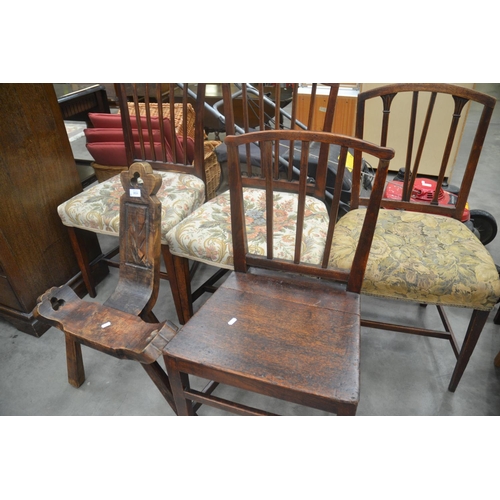 3535 - 5 Assorted Antique Chairs