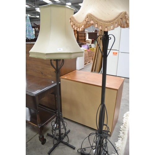 3542 - 2 Wrought Iron Standard Lamps & Shades