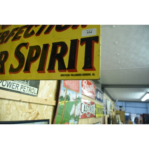 554 - Double Sided Enamel Advertising Sign -  Pratt's Perfection Motor Spirit. Approx-60cm x 40cm.