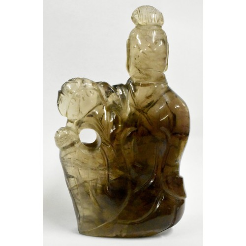 1520 - Chinese Carved Rock Crystal Figure, approx 15cm tall.