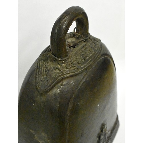 1524 - Antique Tibetan Bronze Bell, approx 19cm tall.