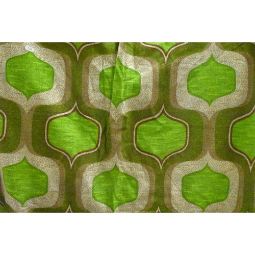 1349 - Rare Original Lime Green Early 1970s Curtains Two Pairs - First Pair 206cm wide x 200cm (individual ... 