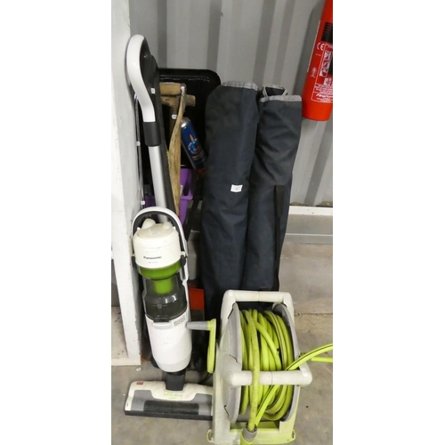 47 - Hose Reel, Camping Chairs, Vacuum & Assorted Garden Tools