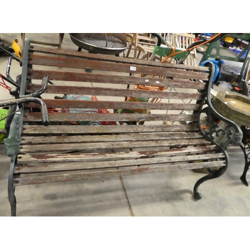 59 - Garden Bench With Metal Ends