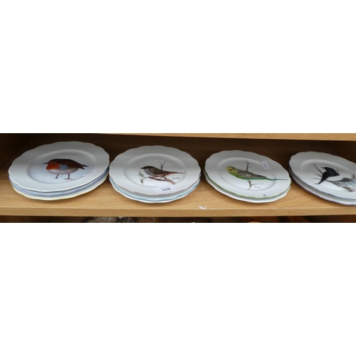 658 - 10 Vintage Handpainted Plates - Song Birds