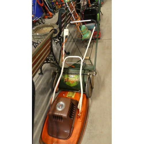 68 - Electric Flymo Lawnmower & Vintage Sweeper