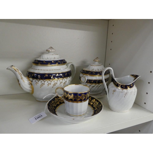 1003 - Part Set of Antique China Tea Wares in the Style of Worcester.