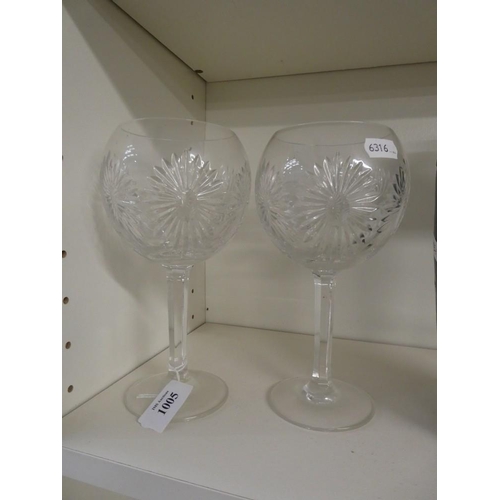 1005 - Pair of Waterford Crystal Wine Glasses.