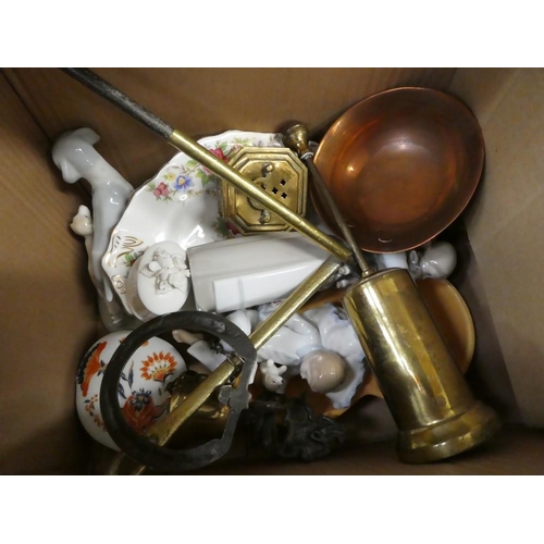 1013 - Box - Pottery & Brass.