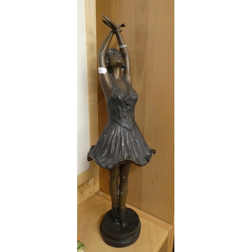 1038 - Bronze Ballerina, approx 54cm tall.