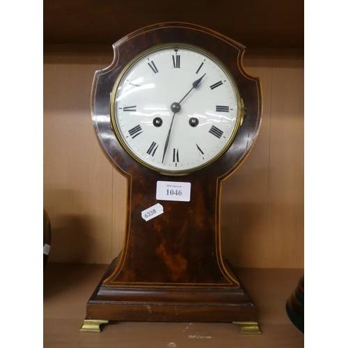 1046 - Edwardian Mahogany Cased Mantel Clock.