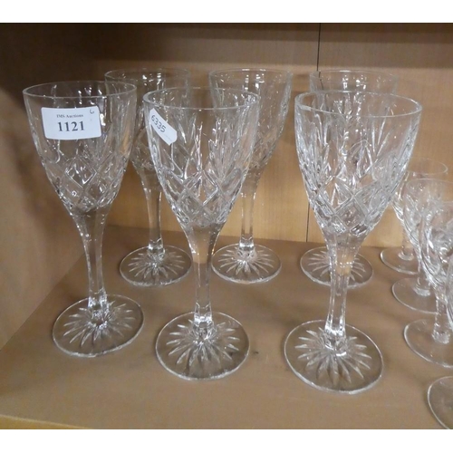 1121 - Six Crystal Wine Glasses.